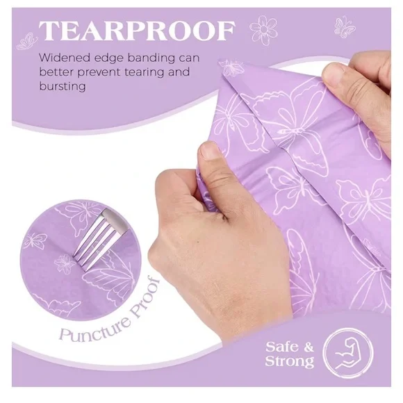 20-Pack 6x10” Purple Butterfly Bubble Mailers | Shipping Supplies - Picture 3 of 5